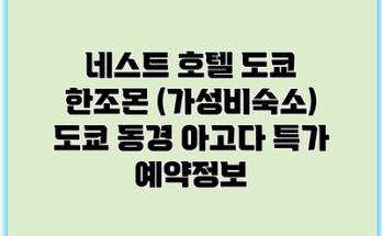 네스트 호텔 도쿄 한조몬 (가성비숙소) 도쿄 동경 아고다 특가 예약정보