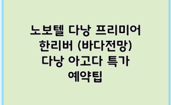 노보텔 다낭 프리미어 한리버 (바다전망) 다낭 아고다 특가 예약팁