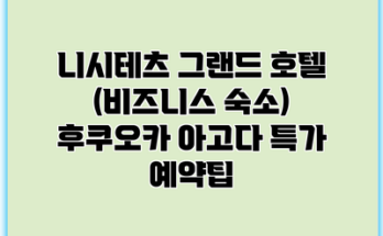 니시테츠 그랜드 호텔 (비즈니스 숙소) 후쿠오카 아고다 특가 예약팁