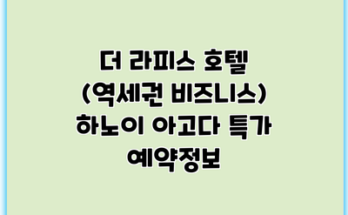 더 라피스 호텔 (역세권 비즈니스) 하노이 아고다 특가 예약정보