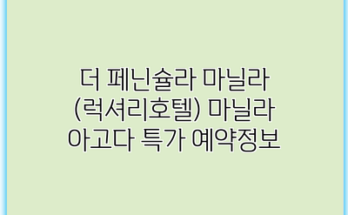 더 페닌슐라 마닐라 (럭셔리호텔) 마닐라 아고다 특가 예약정보