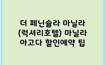 더 페닌슐라 마닐라 (럭셔리호텔) 마닐라 아고다 할인예약 팁