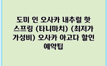 도미 인 오사카 내추럴 핫 스프링 (타니마치) (최저가 가성비) 오사카 아고다 할인 예약팁