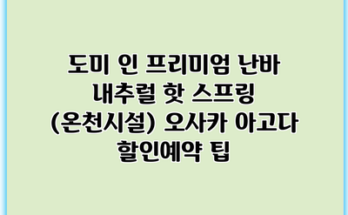 도미 인 프리미엄 난바 내추럴 핫 스프링 (온천시설) 오사카 아고다 할인예약 팁