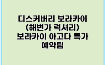 디스커버리 보라카이 (해변가 럭셔리) 보라카이 아고다 특가 예약팁