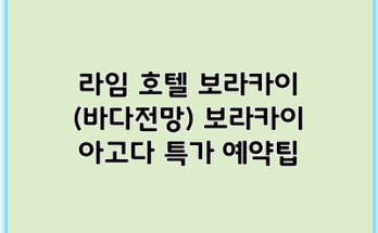 라임 호텔 보라카이 (바다전망) 보라카이 아고다 특가 예약팁