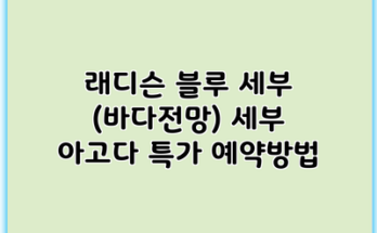 래디슨 블루 세부 (바다전망) 세부 아고다 특가 예약방법