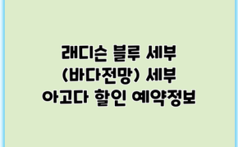 래디슨 블루 세부 (바다전망) 세부 아고다 할인 예약정보