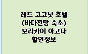 레드 코코넛 호텔 (바다전망 숙소) 보라카이 아고다 할인정보