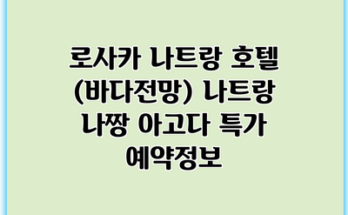 로사카 나트랑 호텔 (바다전망) 나트랑 나짱 아고다 특가 예약정보