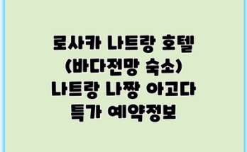 로사카 나트랑 호텔 (바다전망 숙소) 나트랑 나짱 아고다 특가 예약정보