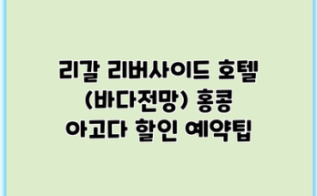 리갈 리버사이드 호텔 (바다전망) 홍콩 아고다 할인 예약팁
