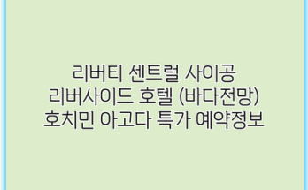 리버티 센트럴 사이공 리버사이드 호텔 (바다전망) 호치민 아고다 특가 예약정보