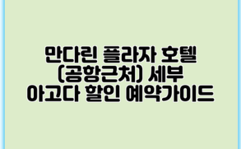 만다린 플라자 호텔 (공항근처) 세부 아고다 할인 예약가이드