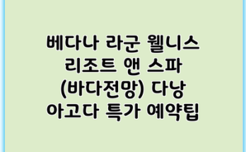 베다나 라군 웰니스 리조트 앤 스파 (바다전망) 다낭 아고다 특가 예약팁