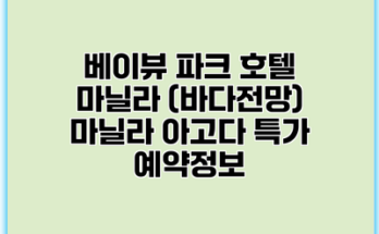 베이뷰 파크 호텔 마닐라 (바다전망) 마닐라 아고다 특가 예약정보