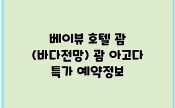 베이뷰 호텔 괌 (바다전망) 괌 아고다 특가 예약정보