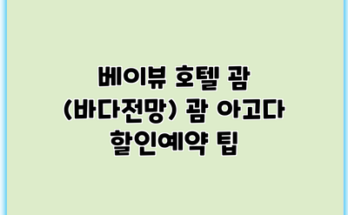 베이뷰 호텔 괌 (바다전망) 괌 아고다 할인예약 팁