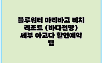 블루워터 마리바고 비치 리조트 (바다전망) 세부 아고다 할인예약 팁