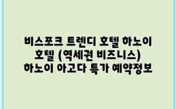 비스포크 트렌디 호텔 하노이 호텔 (역세권 비즈니스) 하노이 아고다 특가 예약정보