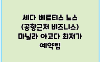 세다 베르티스 노스 (공항근처 비즈니스) 마닐라 아고다 최저가 예약팁