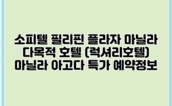 소피텔 필리핀 플라자 마닐라 다목적 호텔 (럭셔리호텔) 마닐라 아고다 특가 예약정보