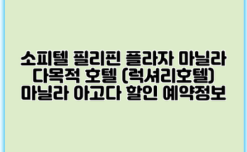 소피텔 필리핀 플라자 마닐라 다목적 호텔 (럭셔리호텔) 마닐라 아고다 할인 예약정보