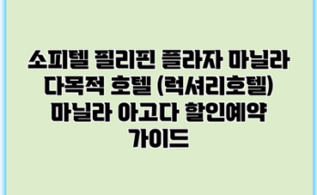 소피텔 필리핀 플라자 마닐라 다목적 호텔 (럭셔리호텔) 마닐라 아고다 할인예약 가이드
