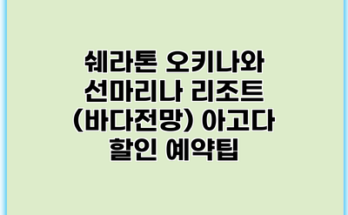 쉐라톤 오키나와 선마리나 리조트 (바다전망) 아고다 할인 예약팁
