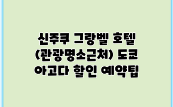 신주쿠 그랑벨 호텔 (관광명소근처) 도쿄 아고다 할인 예약팁