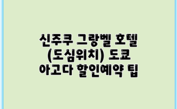 신주쿠 그랑벨 호텔 (도심위치) 도쿄 아고다 할인예약 팁