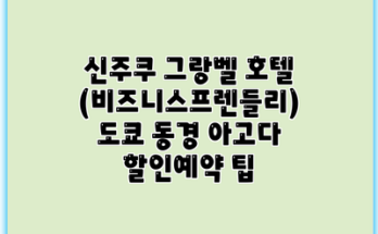 신주쿠 그랑벨 호텔 (비즈니스프렌들리) 도쿄 동경 아고다 할인예약 팁