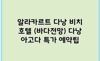 알라카르트 다낭 비치 호텔 (바다전망) 다낭 아고다 특가 예약팁