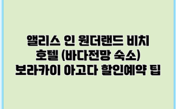 앨리스 인 원더랜드 비치 호텔 (바다전망 숙소) 보라카이 아고다 할인예약 팁