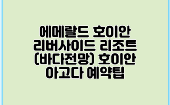 에메랄드 호이안 리버사이드 리조트 (바다전망) 호이안 아고다 예약팁