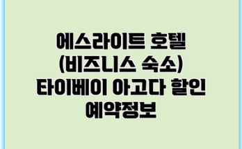 에스라이트 호텔 (비즈니스 숙소) 타이베이 아고다 할인 예약정보