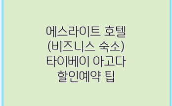 에스라이트 호텔 (비즈니스 숙소) 타이베이 아고다 할인예약 팁