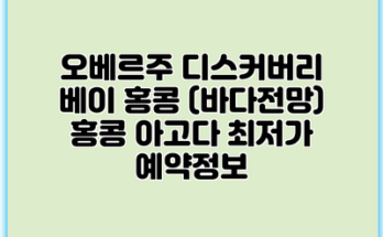 오베르주 디스커버리 베이 홍콩 (바다전망) 홍콩 아고다 최저가 예약정보