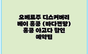 오베르주 디스커버리 베이 홍콩 (바다전망) 홍콩 아고다 할인 예약팁