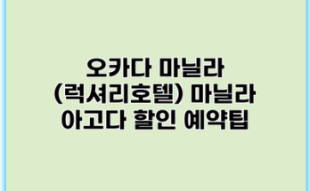 오카다 마닐라 (럭셔리호텔) 마닐라 아고다 할인 예약팁