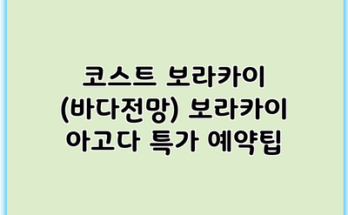 코스트 보라카이 (바다전망) 보라카이 아고다 특가 예약팁