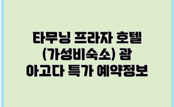 타무닝 프라자 호텔 (가성비숙소) 괌 아고다 특가 예약정보