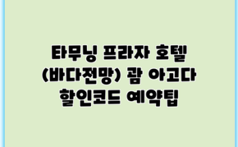 타무닝 프라자 호텔 (바다전망) 괌 아고다 할인코드 예약팁