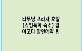 타무닝 프라자 호텔 (쇼핑특화 숙소) 괌 아고다 할인예약 팁