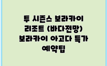 투 시즌스 보라카이 리조트 (바다전망) 보라카이 아고다 특가 예약팁
