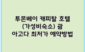 투몬베이 캐피탈 호텔 (가성비숙소) 괌 아고다 최저가 예약방법