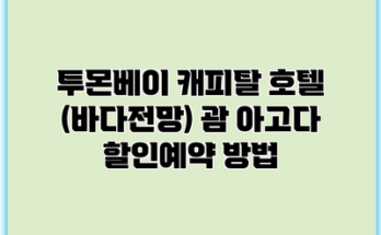 투몬베이 캐피탈 호텔 (바다전망) 괌 아고다 할인예약 방법