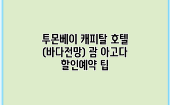 투몬베이 캐피탈 호텔 (바다전망) 괌 아고다 할인예약 팁