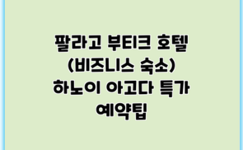 팔라고 부티크 호텔 (비즈니스 숙소) 하노이 아고다 특가 예약팁