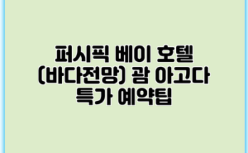 퍼시픽 베이 호텔 (바다전망) 괌 아고다 특가 예약팁